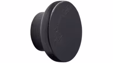 Knopf CIRCLE Eiche FSC 100% - Schwarz gebeizt - 50 mm lang vor weißem Hintergrund