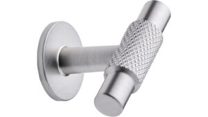 Knopf MANOR-T Zink - Edelstahloptik - 54 mm lang  vor weißem Hintergrund