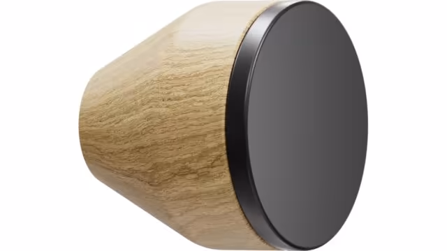Knopf MELURA Eiche FSC 100%-Stahl - Lackiert/Mattschwarz - 30 mm lang vor weißem Hintergrund
