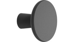 Knopf TERRA-KNOB Gusseisen - Mattschwarz - 37 mm lang  vor weißem Hintergrund