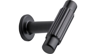 Knopf VILLA-T Zink - Gun-metal - 50 mm lang vor weißem Hintergrund