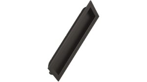 Muschel INN Zink - Schwarz matt - 202 mm lang  vor weißem Hintergrund