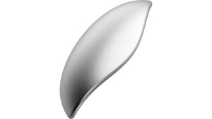 Muschel LUNA Zink - Edelstahloptik - 121 mm lang  vor weißem Hintergrund