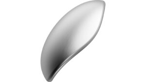 Muschel LUNA Zink - Edelstahloptik - 87 mm lang vor weißem Hintergrund