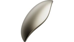 Muschel LUNA Zink - Messing gebürstet - 121 mm lang  vor weißem Hintergrund