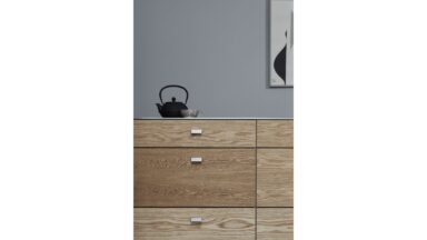 Griffleiste ELAN Aluminium - Edelstahloptik - 50 mm lang  vor weißem Hintergrund