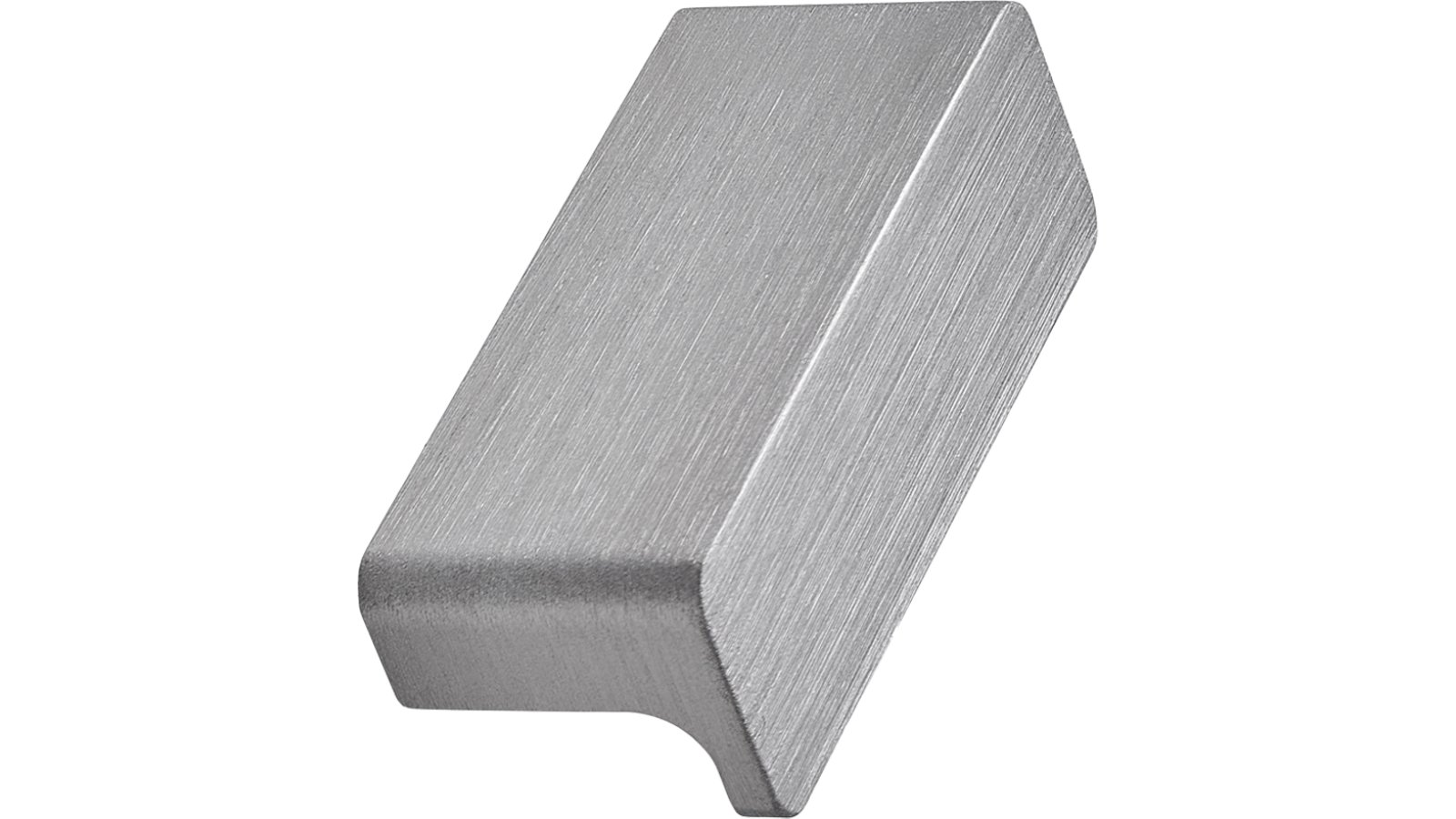 Griffleiste ELAN Aluminium - Edelstahloptik - 50 mm lang  vor weißem Hintergrund