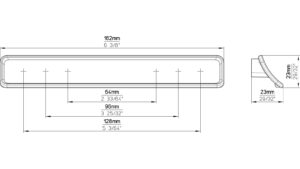 Griffleiste Eichenzell Druckguss schwarz matt pulverbeschichtet - 162 mm lang  vor weißem Hintergrund