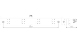 Hakenleiste Pfarrkirchen Holz buche weißaluminium - 280 mm lang  vor weißem Hintergrund