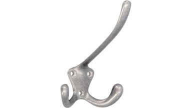 Haken Gaggenau Druckguss silber natur glänzend - 108 mm lang vor weißem Hintergrund