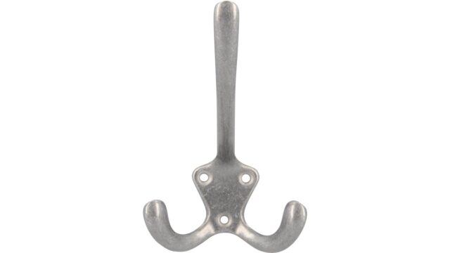 Haken Gaggenau Druckguss silber natur glänzend - 108 mm lang  vor weißem Hintergrund