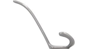 Haken Gaggenau Druckguss silber natur glänzend - 108 mm lang  vor weißem Hintergrund