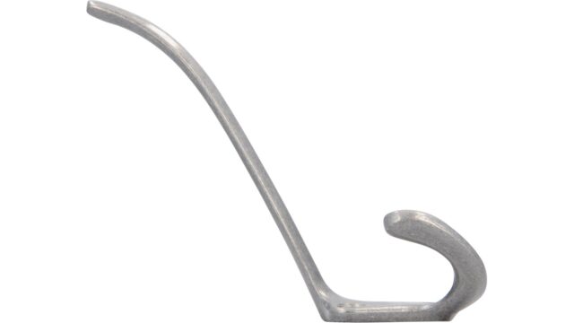 Haken Gaggenau Druckguss silber natur glänzend - 108 mm lang  vor weißem Hintergrund