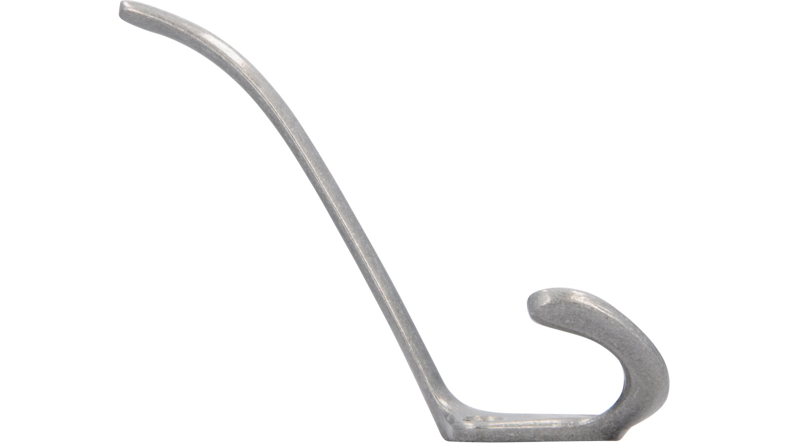 Haken Gaggenau Druckguss silber natur glänzend - 108 mm lang  vor weißem Hintergrund