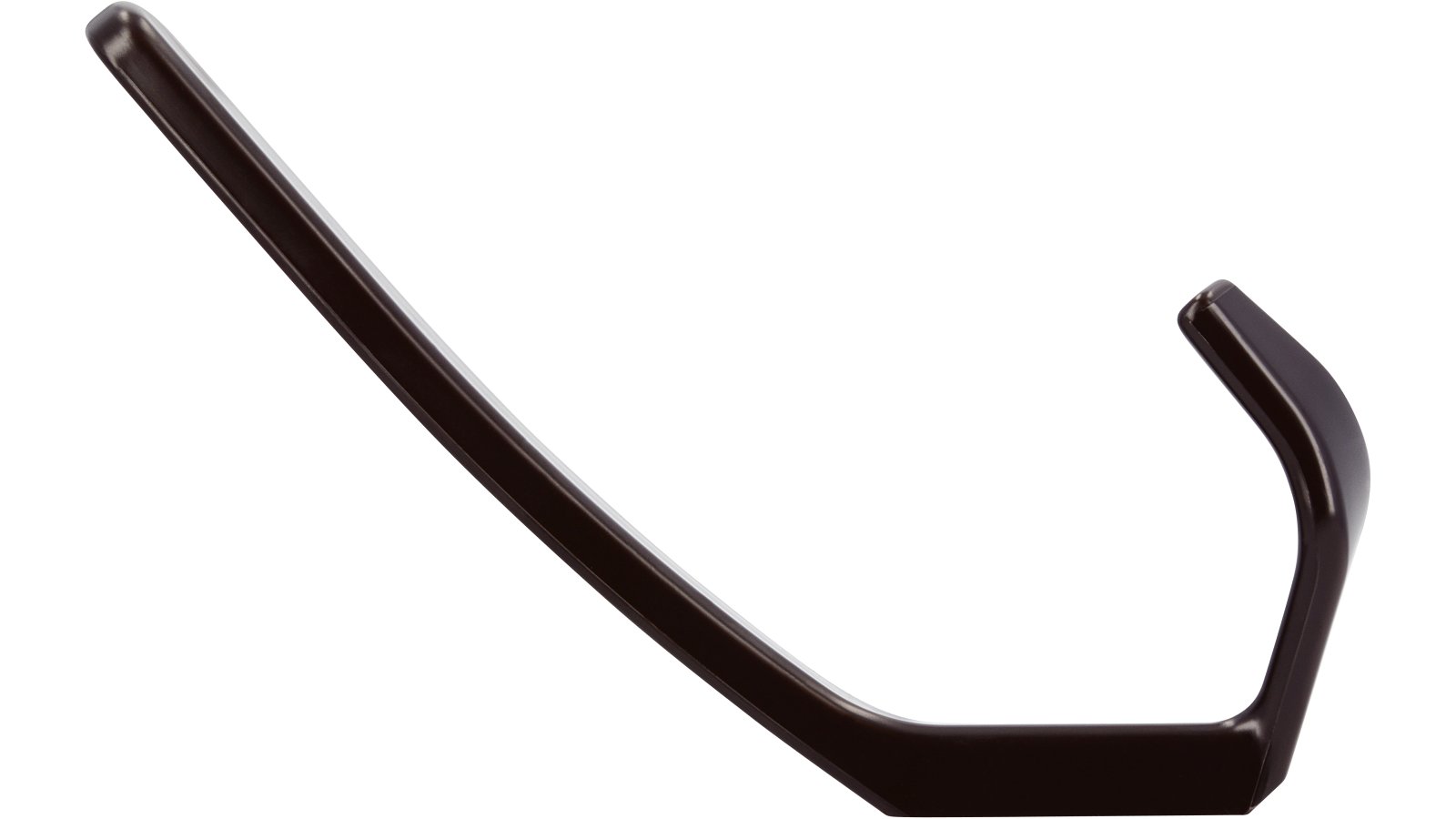 Haken Kiel Kunststoff schwarz-braun - 150 mm lang  vor weißem Hintergrund