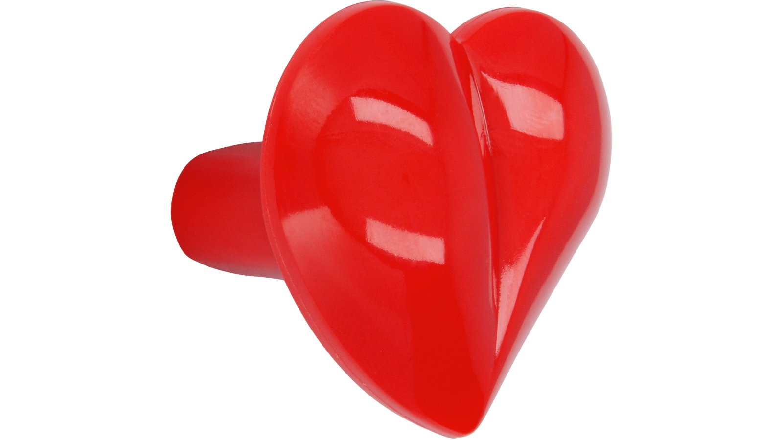 Griff Zweibrücken Kunststoff feuerrot - 36 mm lang  vor weißem Hintergrund