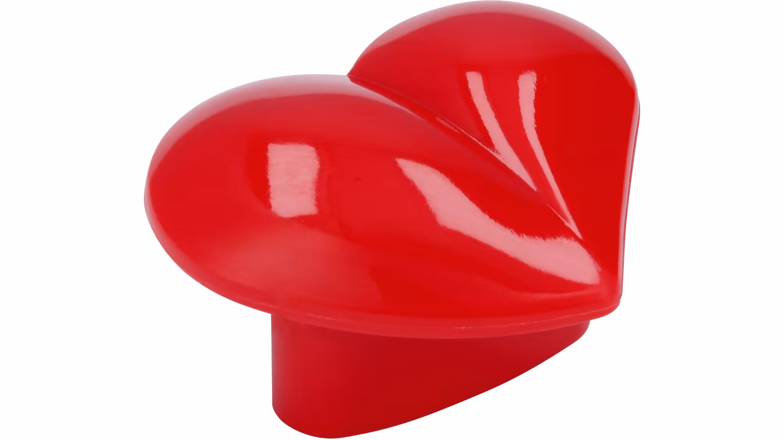 Griff Zweibrücken Kunststoff feuerrot - 36 mm lang  vor weißem Hintergrund