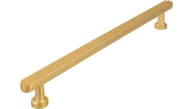 Stangengriff Georgsmarienhütte Druckguss gold matt gebürstet - 230 mm lang  vor weißem Hintergrund