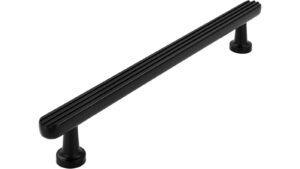 Stangengriff Georgsmarienhütte Druckguss schwarz matt pulverbeschichtet - 198 mm lang  vor weißem Hintergrund