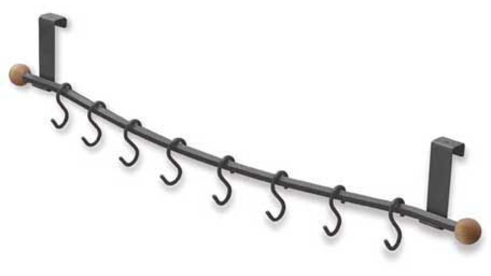 Türgarderobe Rottweil Stahl - Holz umbragrau metallic pulverbeschichtet ahorn natur lackiert - 645 mm lang  vor weißem Hintergrund