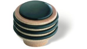 Türstopper Philippsburg Holz - Kunststoff buche natur lackiert schwarz - 41 mm lang vor weißem Hintergrund