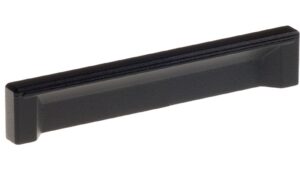 Griffleiste Bad Bevensen Metall - Schwarz Struktur Pulverbeschichtung - 108 mm lang vor weißem Hintergrund