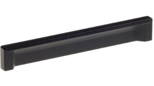 Griffleiste Bad Bevensen Metall - Schwarz Struktur Pulverbeschichtung - 140 mm lang vor weißem Hintergrund