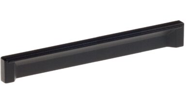 Griffleiste Bad Bevensen Metall - Schwarz Struktur Pulverbeschichtung - 172 mm lang vor weißem Hintergrund