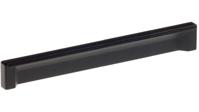 Griffleiste Bad Bevensen Metall - Schwarz Struktur Pulverbeschichtung - 172 mm lang  vor weißem Hintergrund