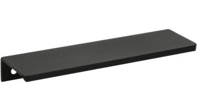Griffleiste Barleben aluminium - Schwarz Struktur Pulverbeschichtung - 148 mm lang vor weißem Hintergrund