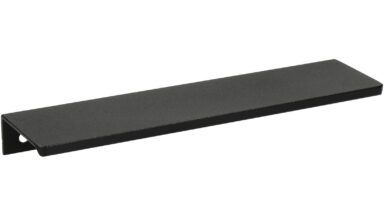 Griffleiste Barleben aluminium - Schwarz Struktur Pulverbeschichtung - 180 mm lang  vor weißem Hintergrund