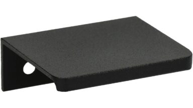 Griffleiste Barleben aluminium - Schwarz Struktur Pulverbeschichtung - 52 mm lang vor weißem Hintergrund