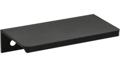 Griffleiste Barleben aluminium - Schwarz Struktur Pulverbeschichtung - 84 mm lang vor weißem Hintergrund