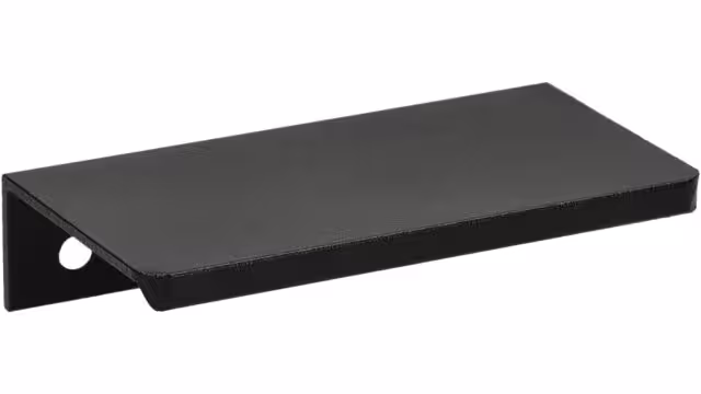 Griffleiste Barleben aluminium - Schwarz Struktur Pulverbeschichtung - 84 mm lang  vor weißem Hintergrund