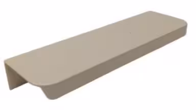 Griffleiste Breckerfeld aluminium - Beige matt Pulverbeschichtung PBA Radius R10 - 116 mm lang vor weißem Hintergrund