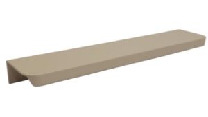 Griffleiste Breckerfeld aluminium - Beige matt Pulverbeschichtung PBA Radius R10 - 180 mm lang  vor weißem Hintergrund