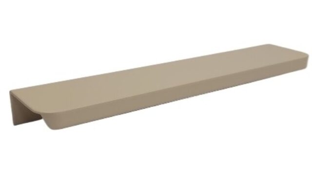 Griffleiste Breckerfeld aluminium - Beige matt Pulverbeschichtung PBA Radius R10 - 180 mm lang vor weißem Hintergrund