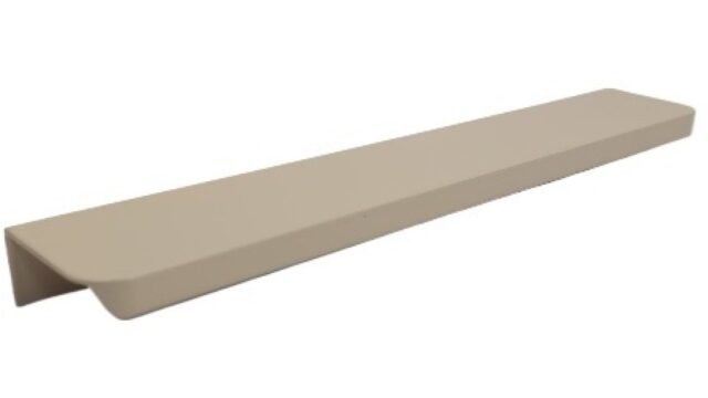 Griffleiste Breckerfeld aluminium - Beige matt Pulverbeschichtung PBA Radius R10 - 212 mm lang vor weißem Hintergrund