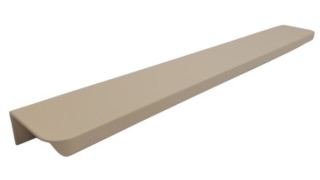 Griffleiste Breckerfeld aluminium - Beige matt Pulverbeschichtung PBA Radius R10 - 276 mm lang vor weißem Hintergrund