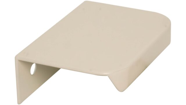 Griffleiste Breckerfeld aluminium - Beige matt Pulverbeschichtung PBA Radius R10 - 52 mm lang vor weißem Hintergrund