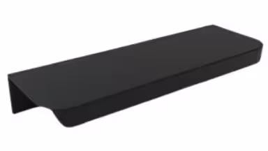 Griffleiste Breckerfeld aluminium - Schwarz matt pulverbeschichtet B50 Radius R10 - 116 mm lang vor weißem Hintergrund