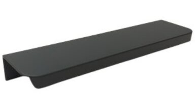 Griffleiste Breckerfeld aluminium - Schwarz matt pulverbeschichtet B50 Radius R10 - 148 mm lang vor weißem Hintergrund