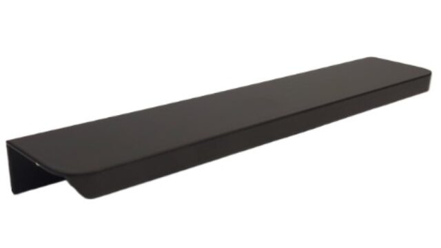 Griffleiste Breckerfeld aluminium - Schwarz matt pulverbeschichtet B50 Radius R10 - 180 mm lang  vor weißem Hintergrund