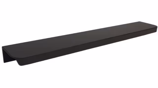 Griffleiste Breckerfeld aluminium - Schwarz matt pulverbeschichtet B50 Radius R10 - 212 mm lang  vor weißem Hintergrund