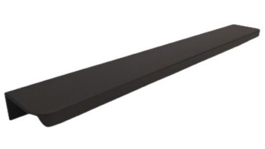 Griffleiste Breckerfeld aluminium - Schwarz matt pulverbeschichtet B50 Radius R10 - 276 mm lang vor weißem Hintergrund