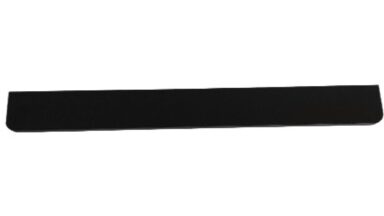 Griffleiste Breckerfeld aluminium - Schwarz matt pulverbeschichtet B50 Radius R10 - 340 mm lang vor weißem Hintergrund