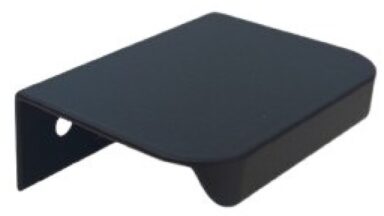 Griffleiste Breckerfeld aluminium - Schwarz matt pulverbeschichtet B50 Radius R10 - 52 mm lang vor weißem Hintergrund