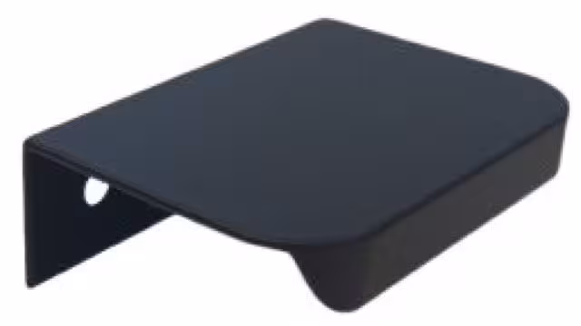 Griffleiste Breckerfeld aluminium - Schwarz matt pulverbeschichtet B50 Radius R10 - 52 mm lang vor weißem Hintergrund