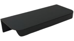 Griffleiste Breckerfeld aluminium - Schwarz matt pulverbeschichtet B50 Radius R10 - 84 mm lang  vor weißem Hintergrund