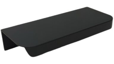 Griffleiste Breckerfeld aluminium - Schwarz matt pulverbeschichtet B50 Radius R10 - 84 mm lang vor weißem Hintergrund